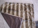 Grade A Faux Fur Blanket Striped Gray Chinchilla With Micro Mink Back
