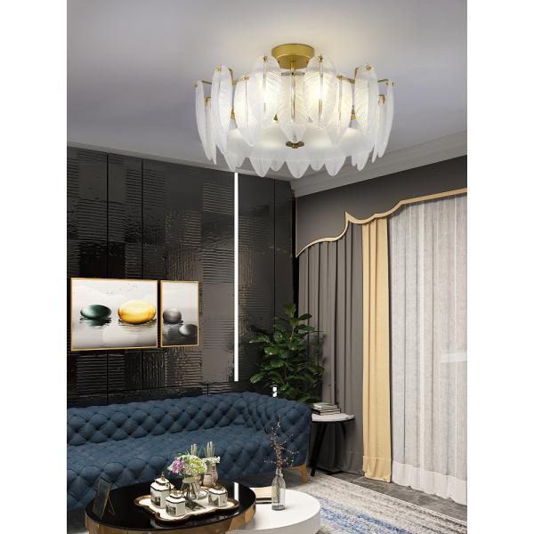 Light Luxury Ceiling Lamp Post Modern Minimalist Bedroom Lamp Creative leaf Chandelier(WH-CA-77)