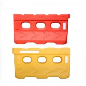 Quality 2M PE T Shape Red Yellow Water Filled Plastic Road Traffic Barrier For Road Safety for sale