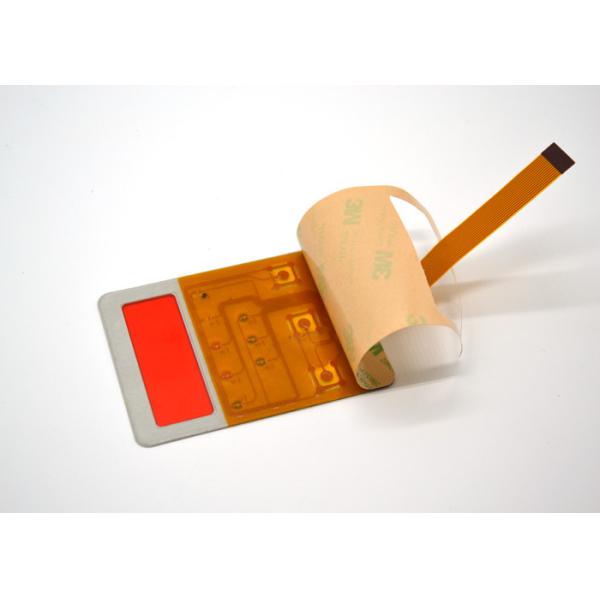LED Embossed Tactile FPC Membrane Switch Keypad Moisture Proof 0.3mm Thick