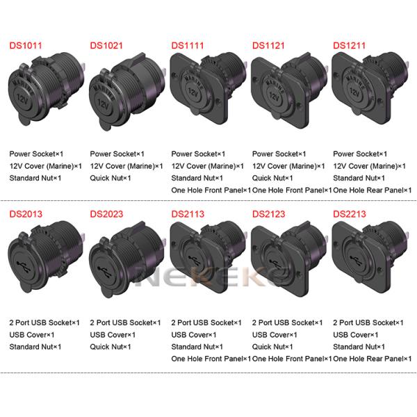 5V 3.1A Dual USB IP68 Waterproof Power Socket Weather Proof Power Outlet For Vehicles