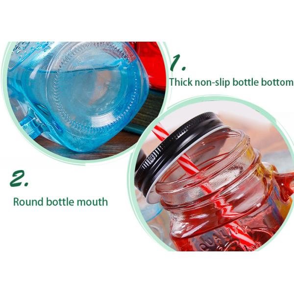 480ml Juice Empty Glass Containers Screw Metal Lid Eco - Friendly