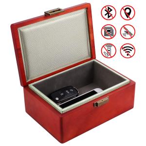 Quality MONOJOY Key Fob Faraday Box Signal Blocker Birch Wood No Relay Hacking Possible for sale