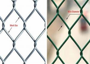 Quality Grassland Use Wire Mesh Fence / Chain Link Fence Green Pvc Coated 1.2m Height for sale