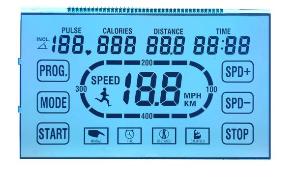 6 O'clock Transparent STN LCD Display Positive Digit 7 Segment For Running