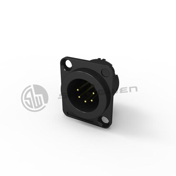 Industrial XLR Male Connector Socket Audio 5 Pin Connector Electrical