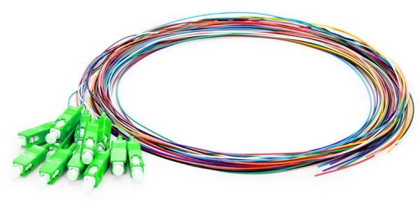 Buy 12F OS2 Fiber Optic Pigtail Single Mode With FC SC LC ST MTRJ Connector at wholesale prices