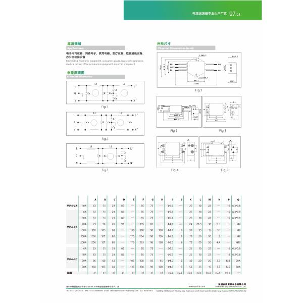 Double Phase EMI EMC Filter , Low Pass EMI Filter With Wire Leads