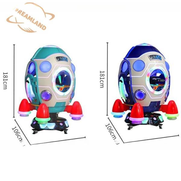 Dreamland New Coin Operated Children Rotating Kiddie Rides Happy Elevating Spacecraft Game Machine