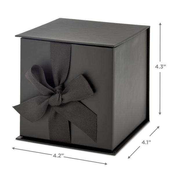 4.3" Small Black Rigid Gift Boxes With Shredded Paper Filler
