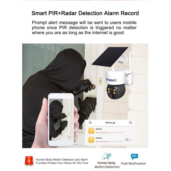 4MP IP65 Waterproof Siren Alarm Security Solar WiFi Camera