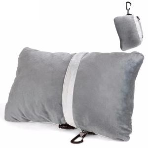 Quality Portable Memory Foam Neck Pillow , Grey Large Memory Foam Pillow Velour Fabric Case for sale