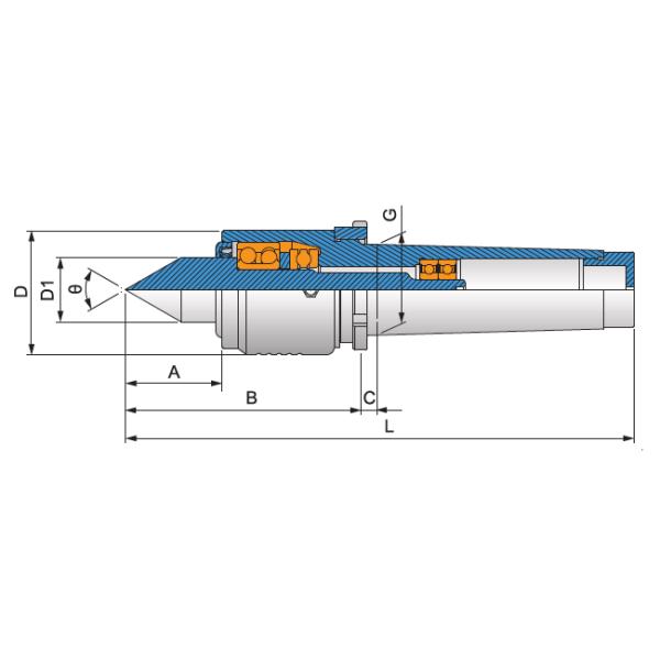 SC-69-A MEDIUM DUTY LIVE CENTER WITH DRAW-OFF NUT