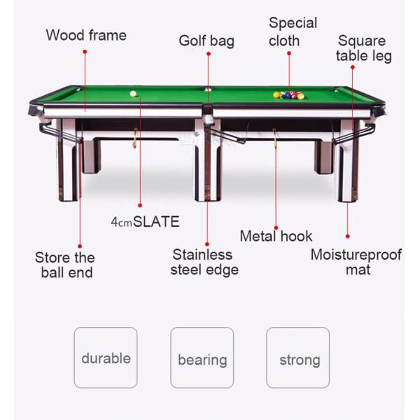 Multiplayer Amusement Game Machines Snooker Indoor Pool Table For Home Ballroom Club