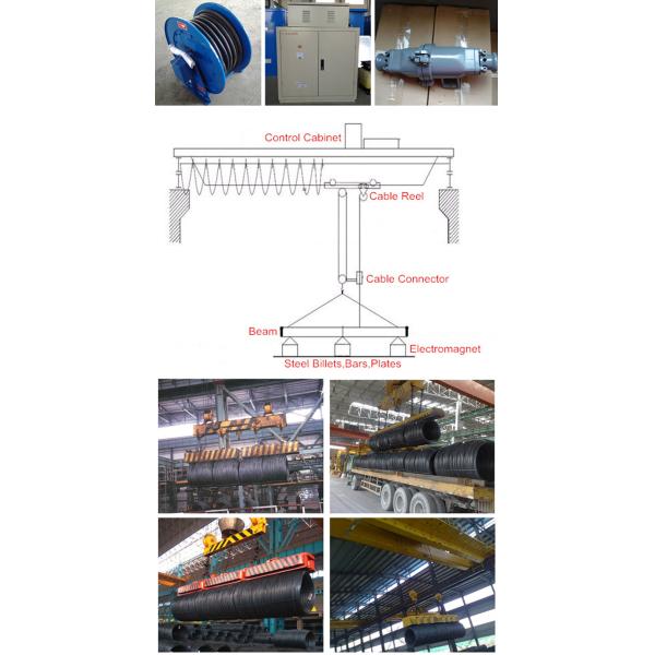 Rectangular Hoist Electric Lifting Magnets Several Coils Lifted Simultaneously