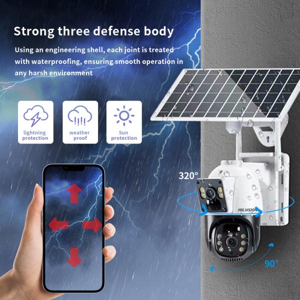 4G Solar Remote Monitoring Network Camera C2480WG-10i with CMOS Sensor and Metal Front