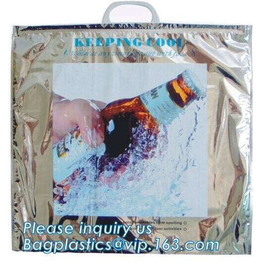 reflective Thermal Plastic handle portable aluminum epe foam Insulation bag cool bag,aluminum film lunch Thermal food pi