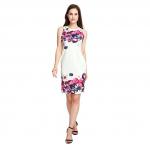 Newest Design Women Floral Print Sleeveless Mini Dress Formal Lady Dress Hot