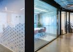 Glass Double Layer Partition Wall System With Blinds Inside For Privacy Simple