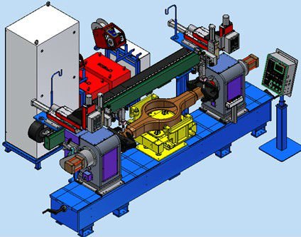 Automatic Dual Torch Circumferential Seam Welding Machine for Axle Head on Axle Housing Car Parts Rated Duty Cycle 100%