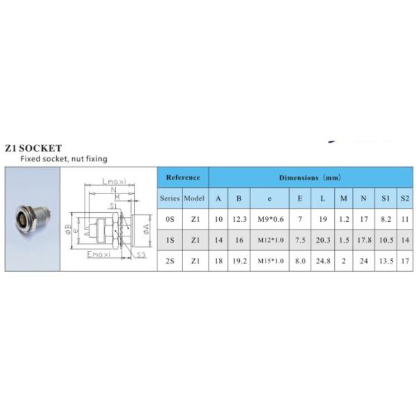 4 Pin Female Nut Fixing Push Pull Electrical Connectors For Sensors ERA 1S
