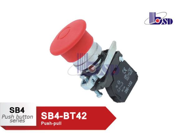 Buy Red Mushroom Button Switch / Mushroom Emergency Stop Button Switch SB4-BT42 at wholesale prices