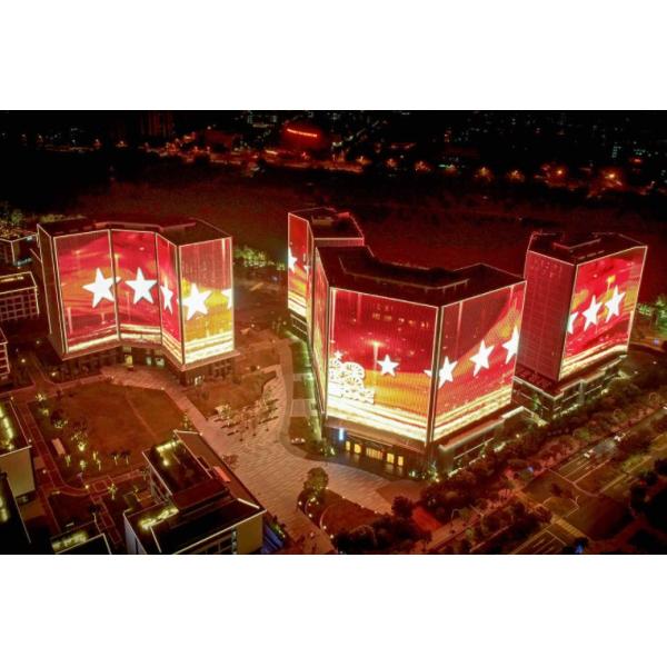 P10.4 Curtain Outdoor Transparent Led Screen 100*100cm Synchronous Control