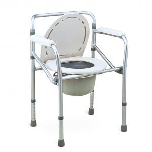 China Healthcare Portable Commode Chair , Steel  Folding Commode Shower Chair With Bedpan on sale