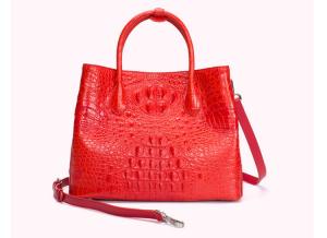 Quality Genuine crocodile leather bag for women stylish high-capacity lady