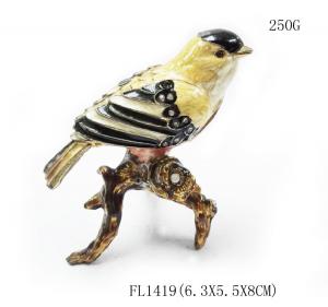 China hot sell bird jewelry box metal pewter bird jewelry box bird metal trinket box on sale