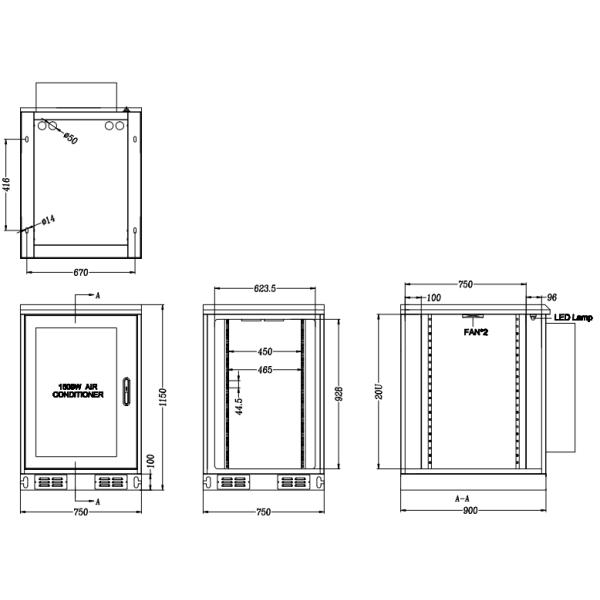 Pad Mount 19 Inch 20U Outdoor Telecom Cabinet Sun Proof 750*900*1150 mm