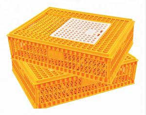 China Orange Plastic Chicken Transport Cages PE Plastic Poultry Carrier on sale