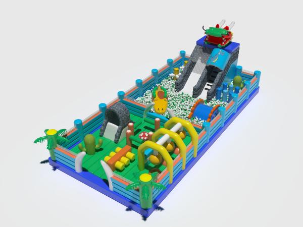 Buy Customized Inflatable Slide Jumping Castle With Big Ocean Balls Pool at wholesale prices