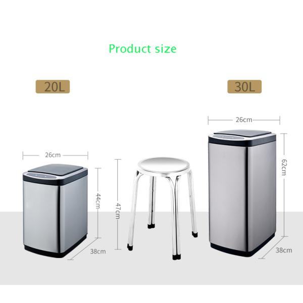 30L Gold Household Ozone Sterilization Sensor Smart Stainless Steel Waste Container Recycling Bin Trash Can
