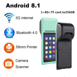 Quality 5.5 Inch Touch Screen display Handheld Terminal 3G Android Mini Pos Machine with Bluetooth Wifi Thermal Mini Pos Printer for sale