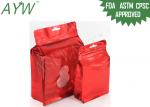 Glossy / Matte Reclosable Flat Bottom Plastic Bags With Transparent Tea Pot