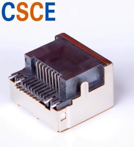 China Right Angle RJ45 SMD Connector , PCB Shielded SMT RJ45 Jack Housing Material LCP on sale