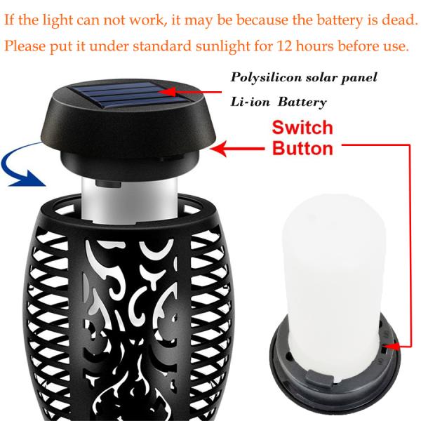 12LED 33LED Flickering Waterproof Garden Decor Landscape Lawn Lamp Path Lighting Torch Outdoor Light Solar Flame Torch Light