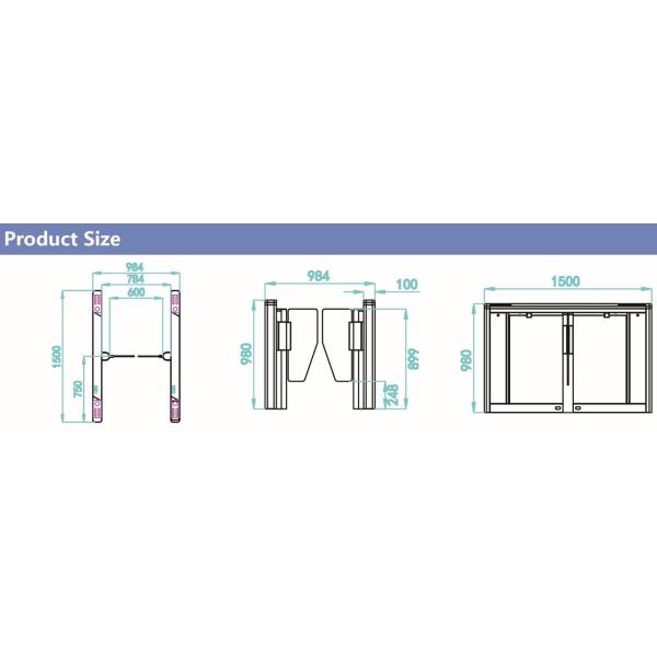 Office Security Turnstile Gate RFID Card Reader Access Control Turnstile Gate