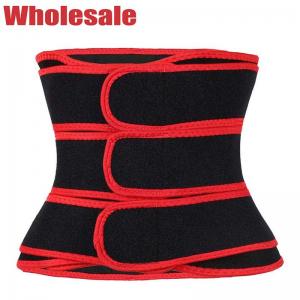 China Latex Free Waist Trainer With 3 Straps Red Stomach Slimmer Belt on sale