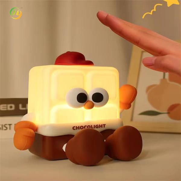 Cute Yellow Warm Silicone Night Light for Bedside Companion Lamp