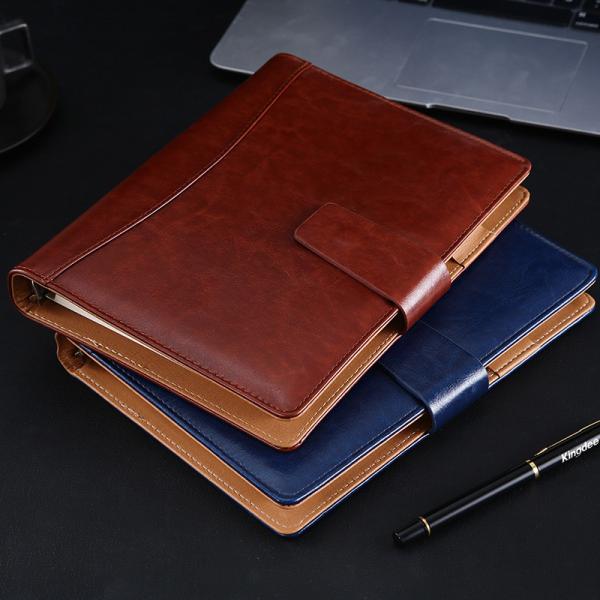 Buy Simple Business Leather Notebook Gift Set with 5 Loose-leaf Notebook and Diary Notebook at wholesale prices