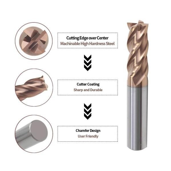 Tungsten Steel Square End Mill High Precision Aluminum Cutting Tools CNC Working