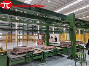 Quality Horizontal Copper Coil Packing Line 380V With Tumstile ,Wrapping Machine And Stacking System for sale