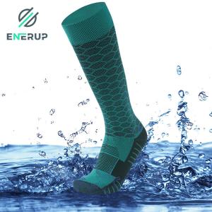 Quality Seamless Green Waterproof Running Socks Sublimated Football Socks for sale