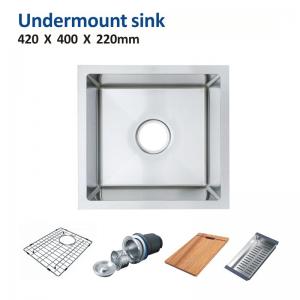 China 270mm Undermount Stainless Steel Kitchen Sink Cabinet Single Bowl Farmhouse Sink on sale