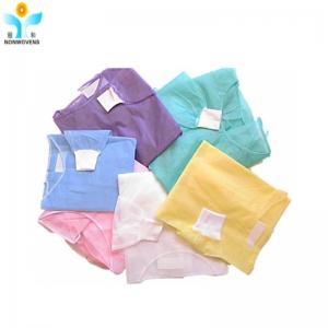 Quality Impervious Film Disposable Isolation Gown Waist 2 Ties PP Non Woven Fabric for sale