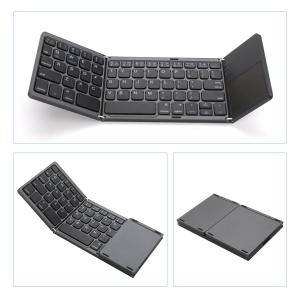 China 3 Level Foldable Bluetooth Touchpad Keyboard for ipad ios 13.0 Android Windows Folding keyboard on sale