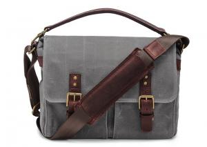 Quality Outdoor Canvas Crossbody Messenger Bag Grey , Casual Messenger Bags With Pockets for sale