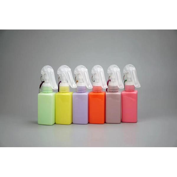 Screen Printing 100ml PET Square Shape Trigger Sprayer Bottle with Portable Mental Hook
